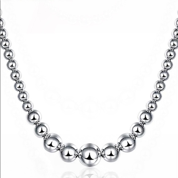 STERLING SILVER BEADED BALL MATCHING NECKLACE BRACELET SET - Picture 12 of 12